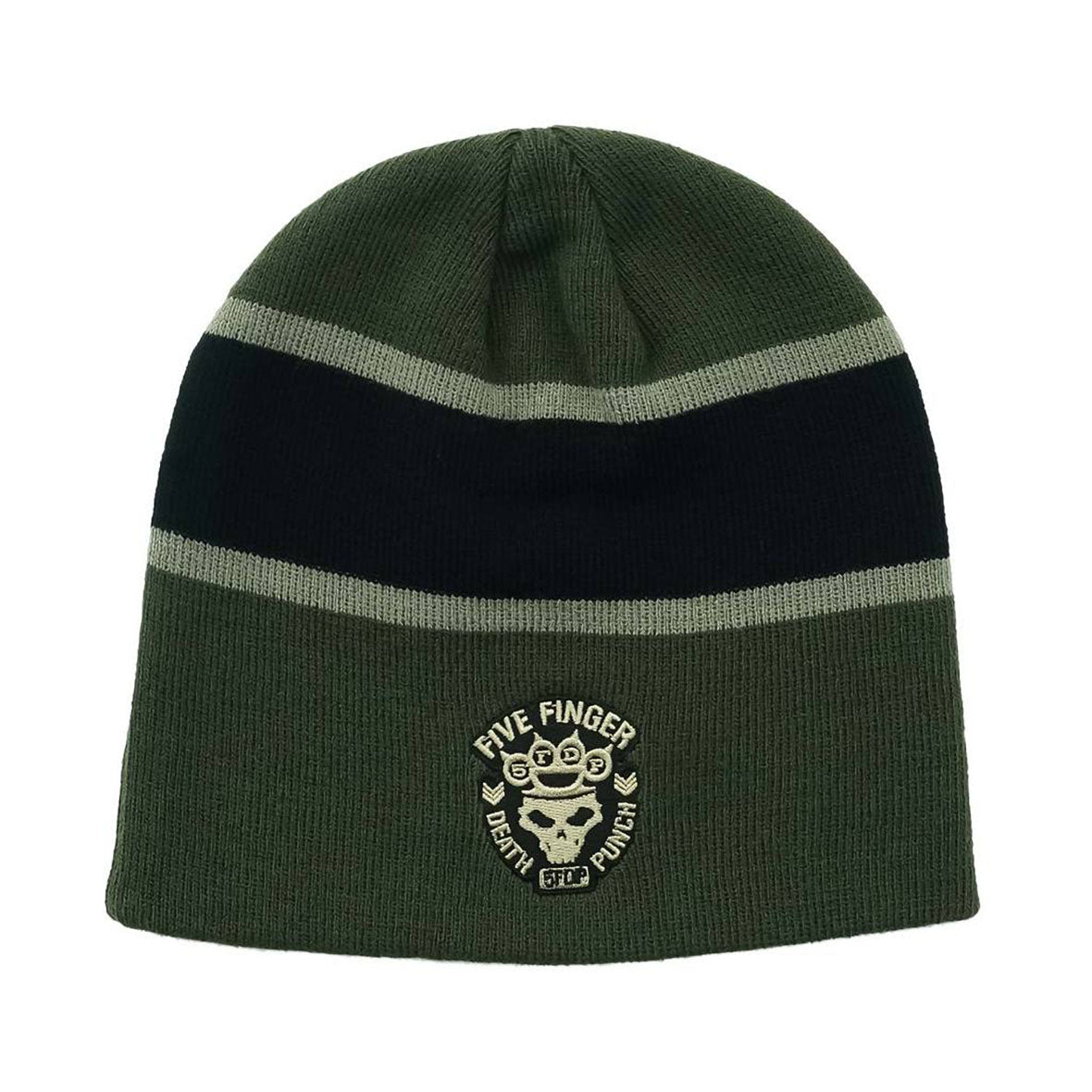 Five Finger Death Punch - Knuckle Skull Knit Beanie Beanies Global OS Olive 