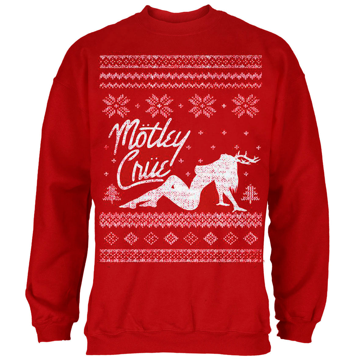 Motley Crue - Holiday Mens Crew Neck Sweatshirt Men's Sweatshirts Global MD Red 