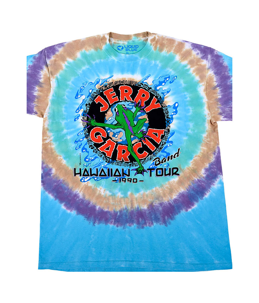 Jerry Garcia - Hawaiian Tour 90 Tie Dye Mens T Shirt Men's T-Shirts Liquid Blue MD Multi 