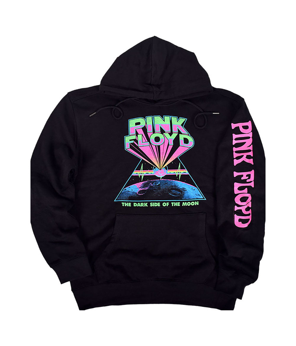 Pink Floyd - Dark Side Blacklight Mens Pullover Hoodie Men's Hoodies Liquid Blue MD Black 