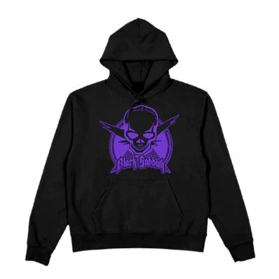 Black Sabbath - Purple Skull Logo Mens Pullover Hoodie Men's Hoodies Bravado MD Black 