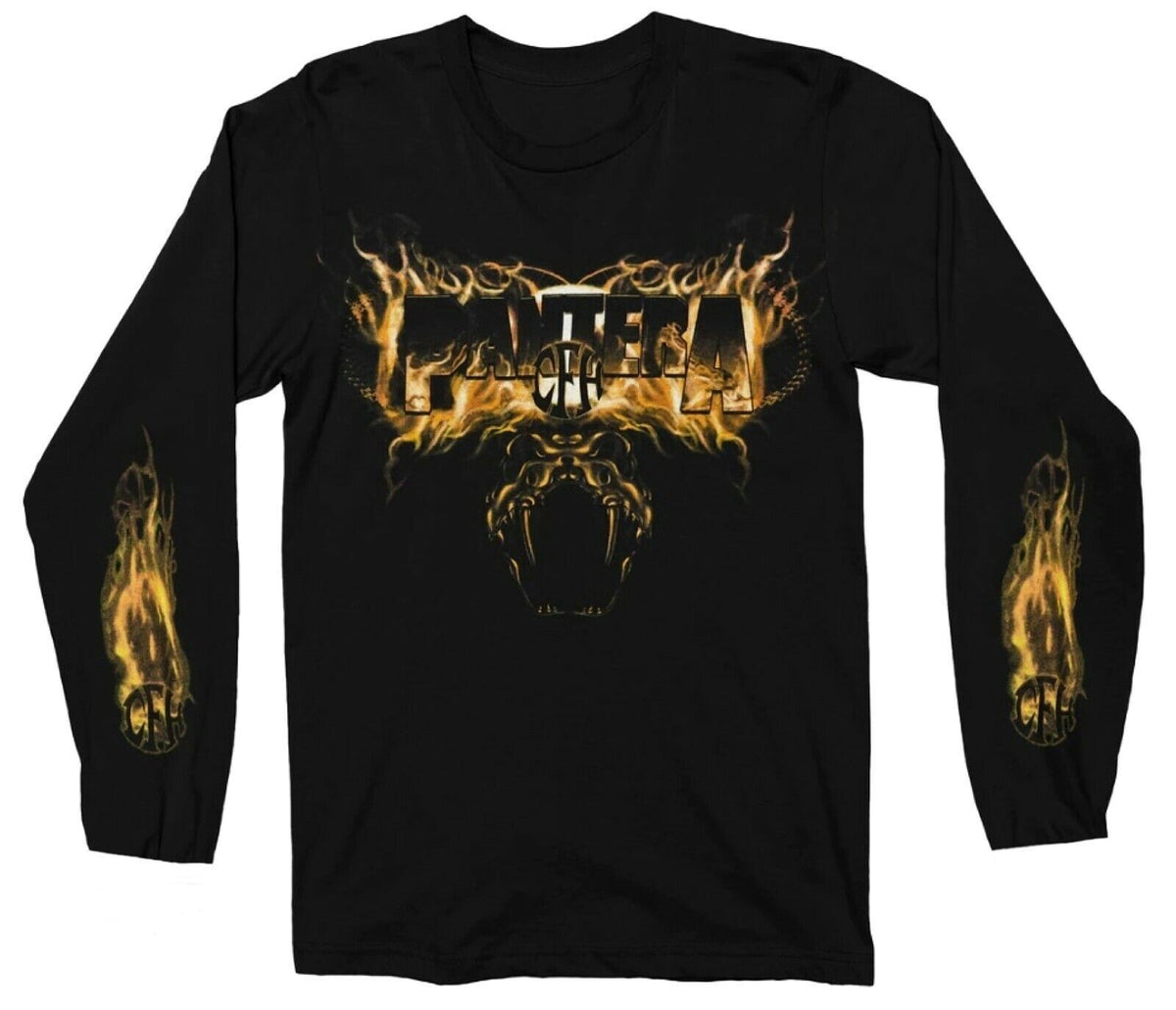 Pantera - Snake in Flames Mens Long Sleeve T Shirt Men's Long Sleeves Bravado MD Black 