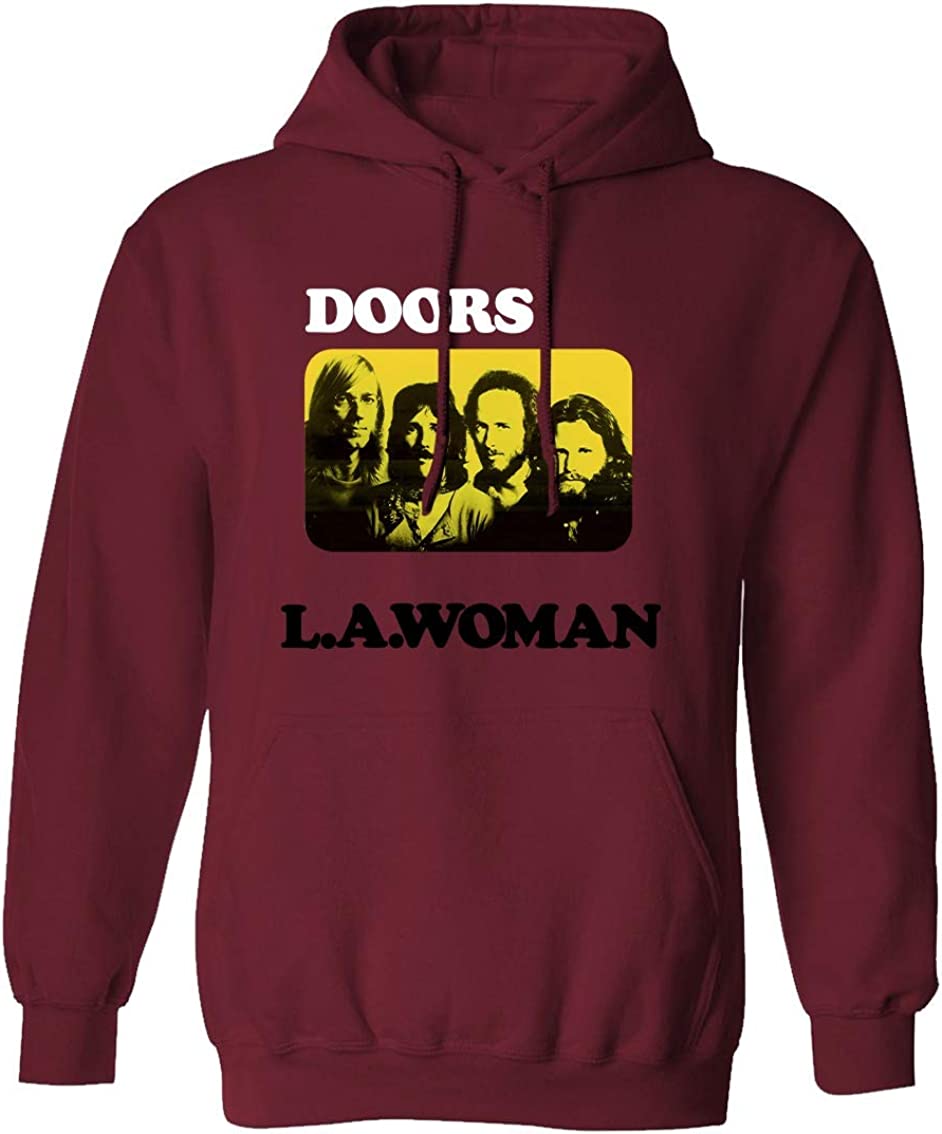 The Doors - LA Woman Mens Pullover Hoodie Men's Hoodies Merch Traffic MD Maroon 