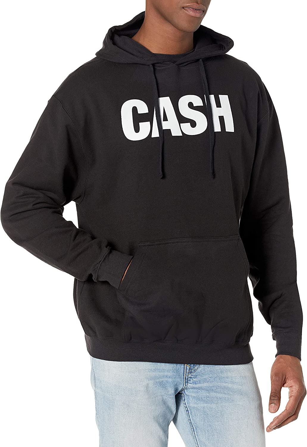 Johnny Cash - Faded Mens Pullover Hoodie Men's Hoodies Merch Traffic MD Black 