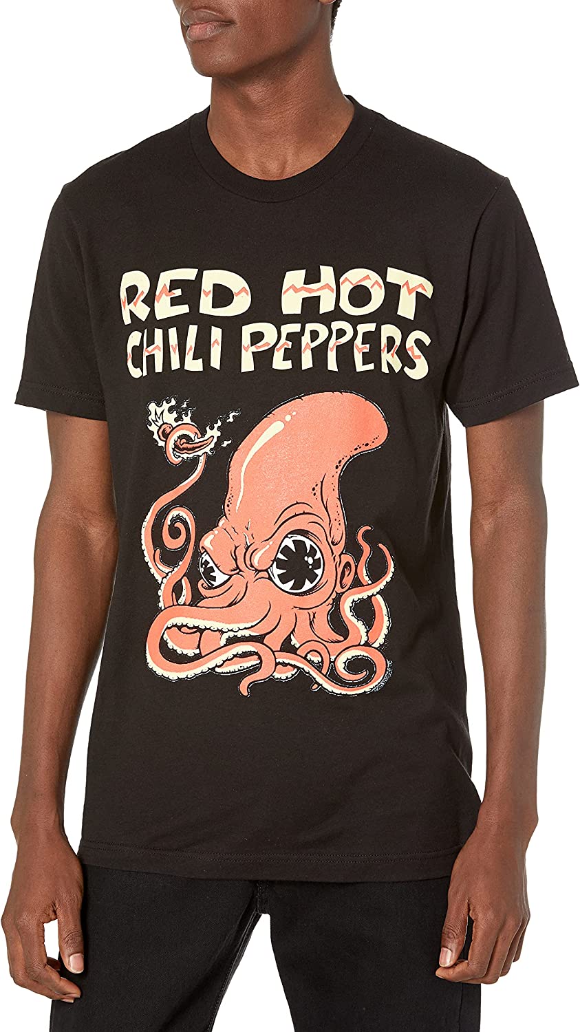 Red Hot Chili Peppers - Fire Squid Mens T Shirt Men's T-Shirts Merch Traffic MD Black 