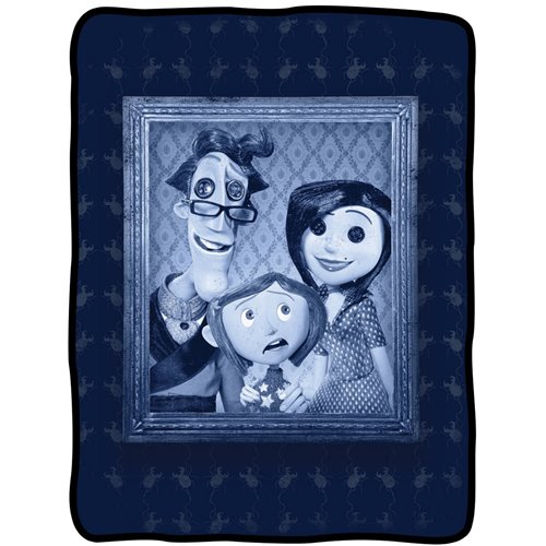 Coraline - Group Portrait Fleece Blanket Blankets & Throws Surreal Entertainment OS Blue 