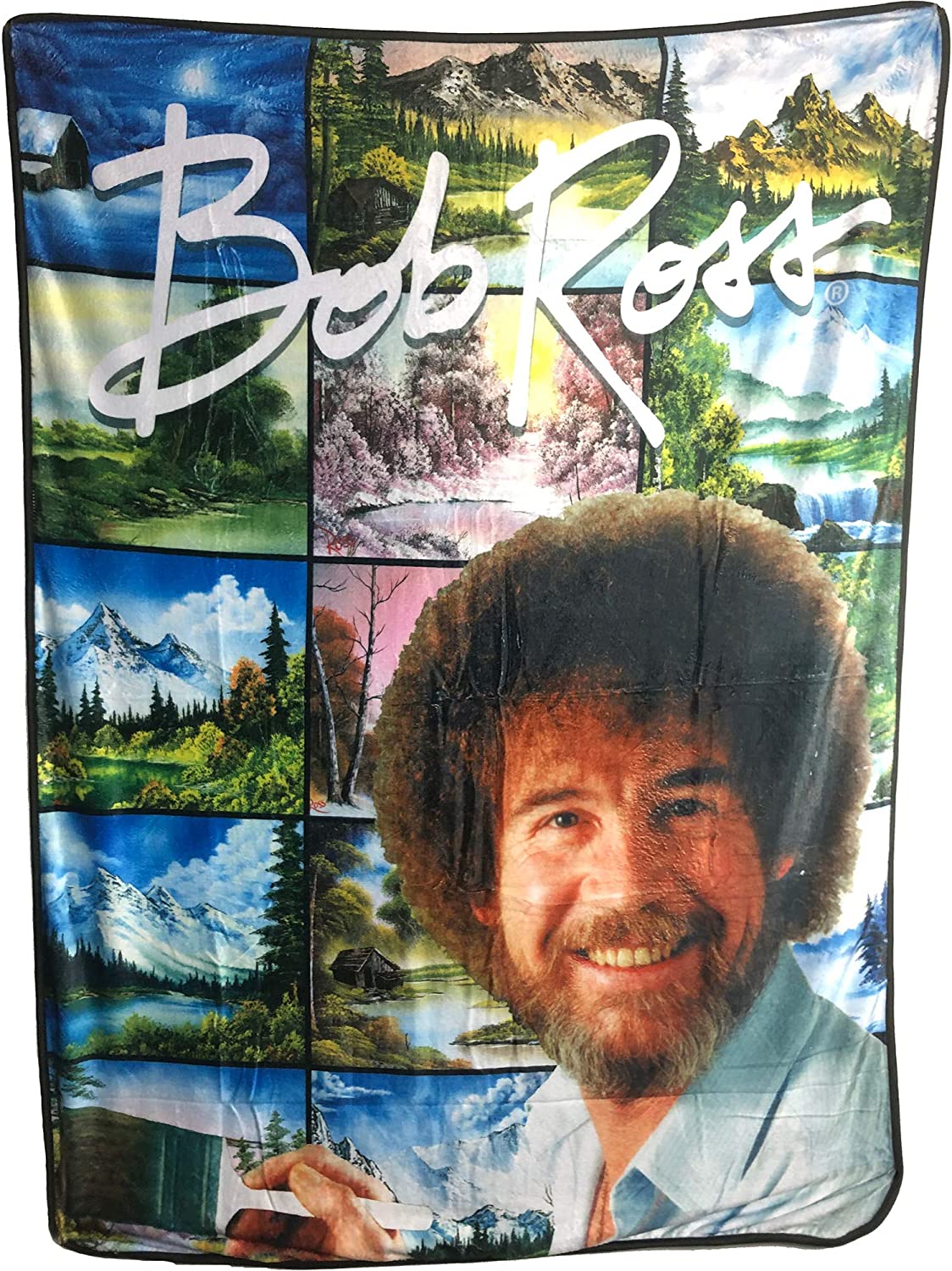 Bob Ross - Picture Collage Fleece Blanket Blankets & Throws Surreal Entertainment OS Multi 