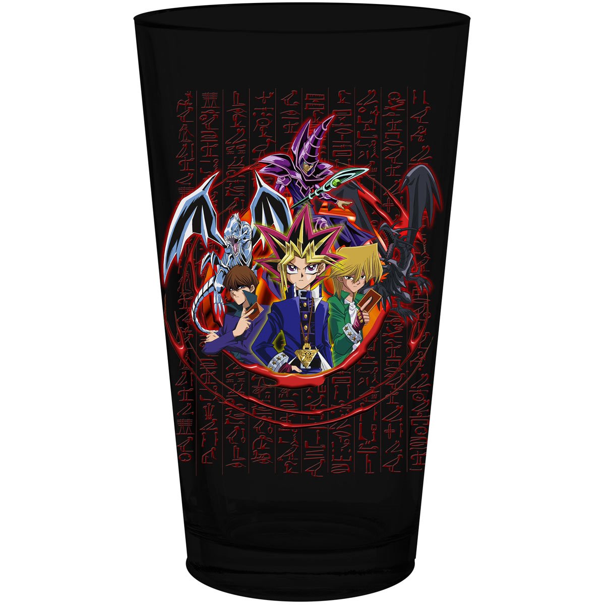 Yu-Gi-Oh - Characters 16 Oz Pint Glass Pint Glasses Surreal Entertainment OS Black 