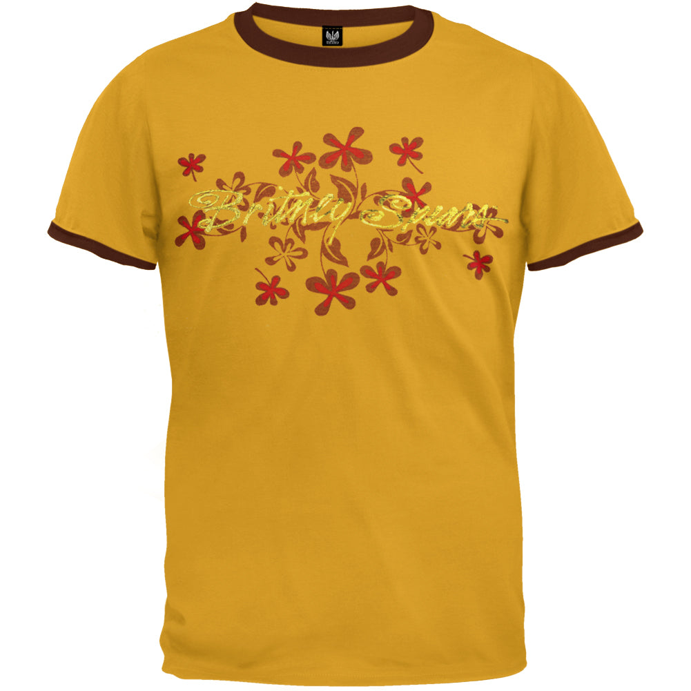 Britney Spears - Golden Logo Youth Ringer T-Shirt Youth T-Shirts Britney Spears YSM Yellow 