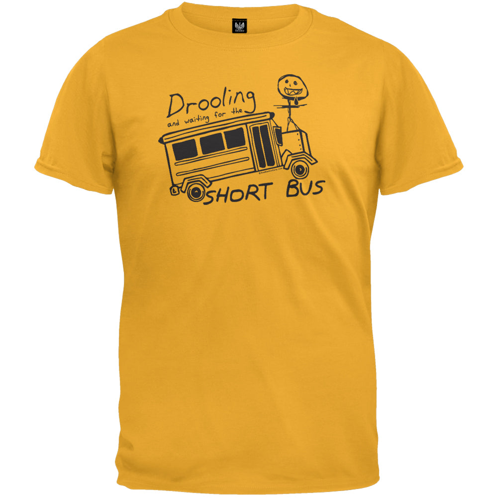 Drooling On The Short Bus T-Shirt Men's T-Shirts Humor SM Yellow 