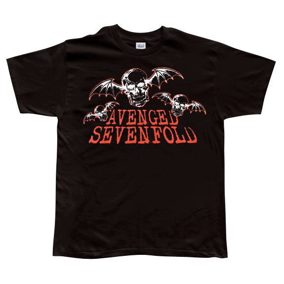 Avenged Sevenfold - Skull Bat Trio T-Shirt Men's T-Shirts Avenged Sevenfold   