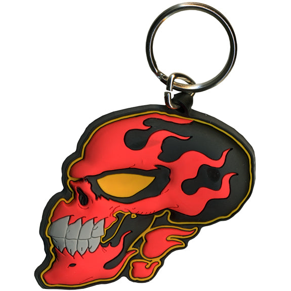 Flaming Skull Keychain Keychains Skull Fashions   