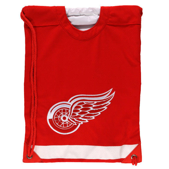 Detroit Red Wings - Logo Jersey Backsack Backsacks Detroit Red Wings   