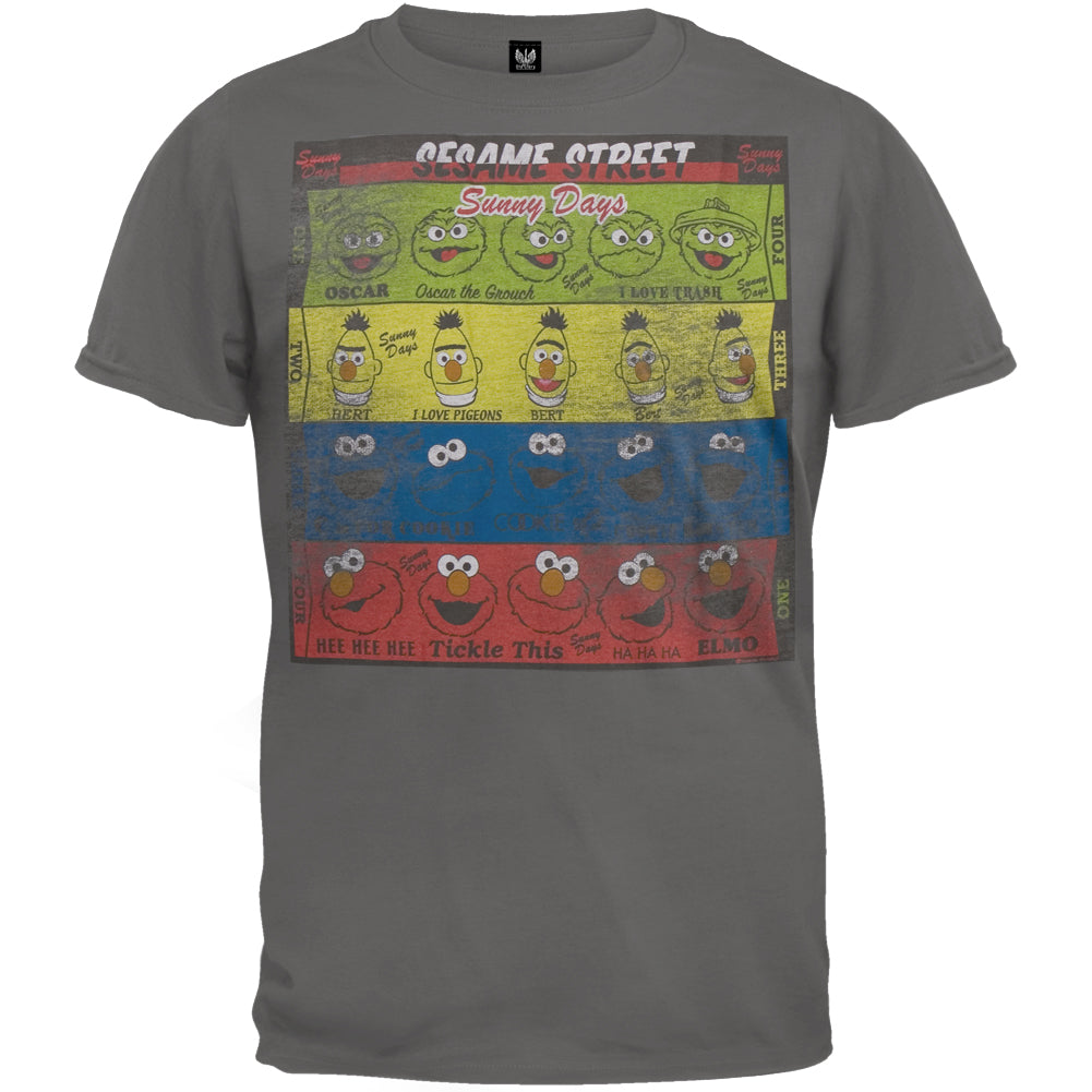 Sesame Street - Sesame LP T-Shirt Men's T-Shirts Sesame Street SM Grey 