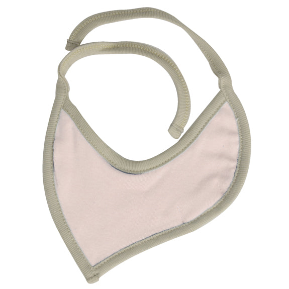 Organic Cotton Leaf Shaped Bib - Rose Bibs Green OS Light Pink 