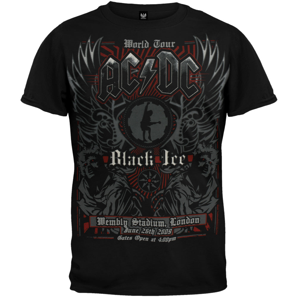 AC/DC - Mens Black Ice World Tour Soft Mens T Shirt Men's T-Shirts AC/DC   