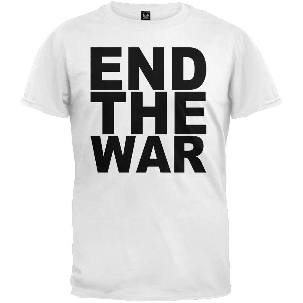 End The War T-Shirt Men's T-Shirts Old Glory 2XL White 