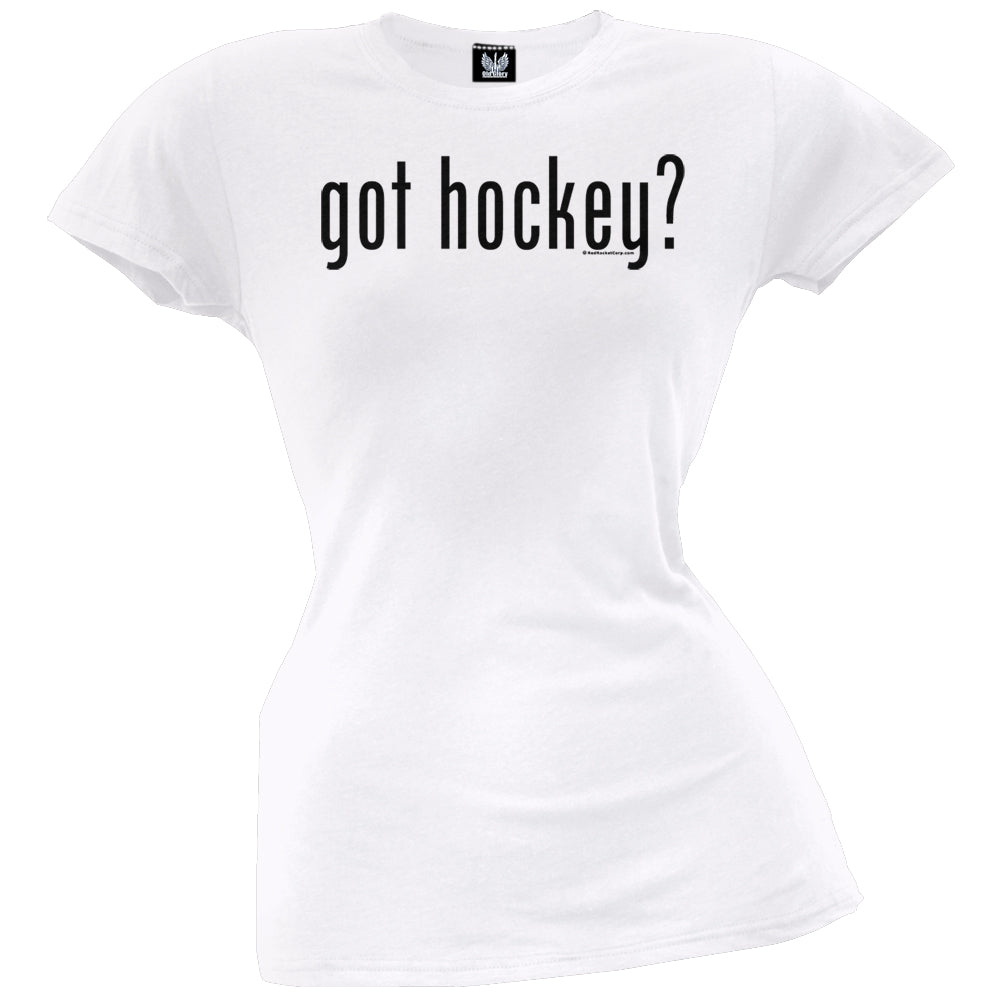 Got Hockey? Juniors T-Shirt Juniors T-Shirts Old Glory LG White 