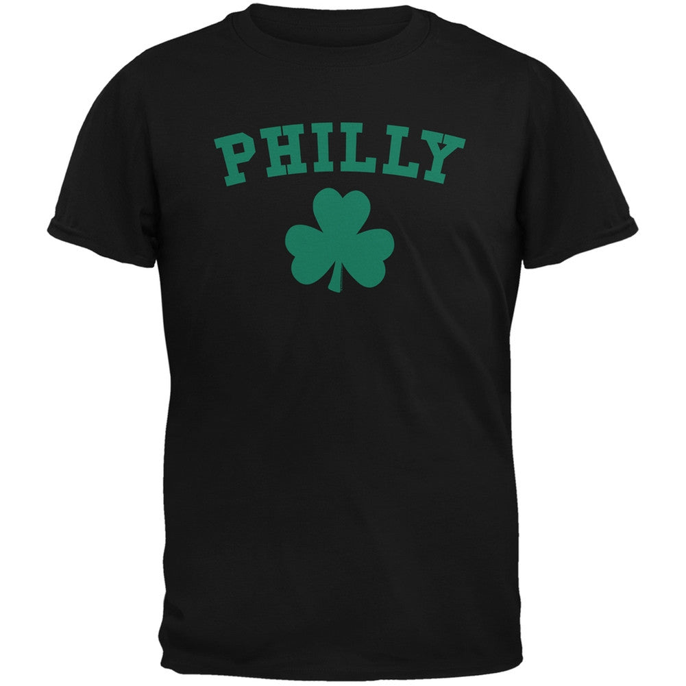 St. Patrick's Day - Philly Shamrock Black Adult T-Shirt Men's T-Shirts Old Glory 2XL Black 