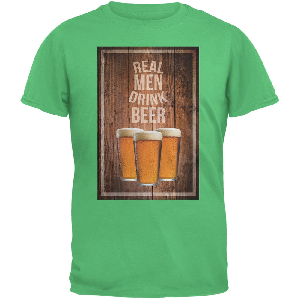 St. Patricks Day - Real Men Drink Beer Irish Green Adult T-Shirt Men's T-Shirts Old Glory 2XL Green 