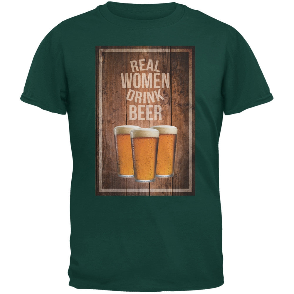 St. Patricks Day - Real Men Drink Beer Forest Green Adult T-Shirt Men's T-Shirts Old Glory 2XL Green 