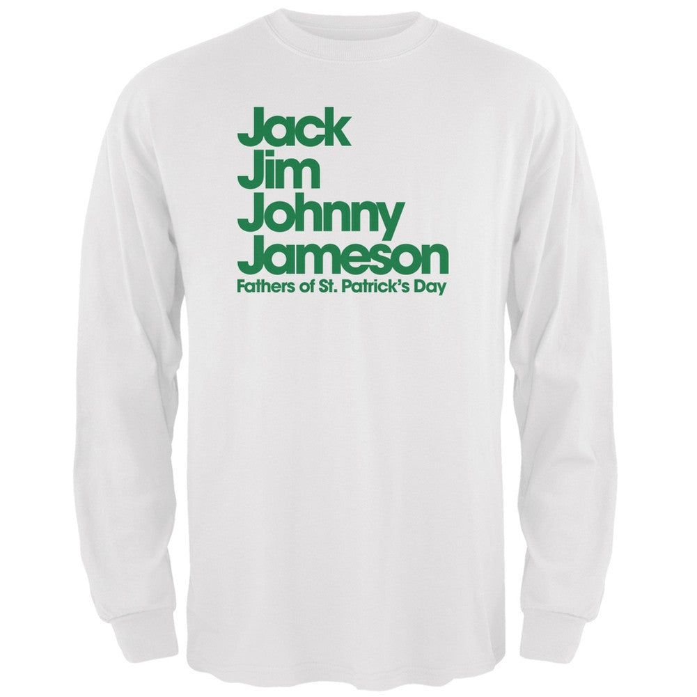 St. Patricks Day - The Four Fathers St. Patrick's Day White Long Sleeve T-Shirt Men's Long Sleeves Old Glory 2XL White 