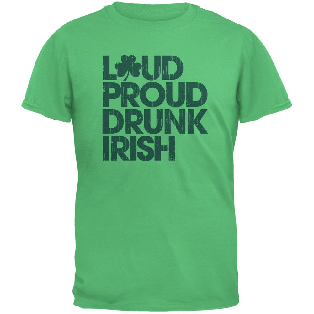 St. Patricks Day - Loud Proud Drunk Irish Irish Green Adult T-Shirt Men's T-Shirts Old Glory 2XL Green 