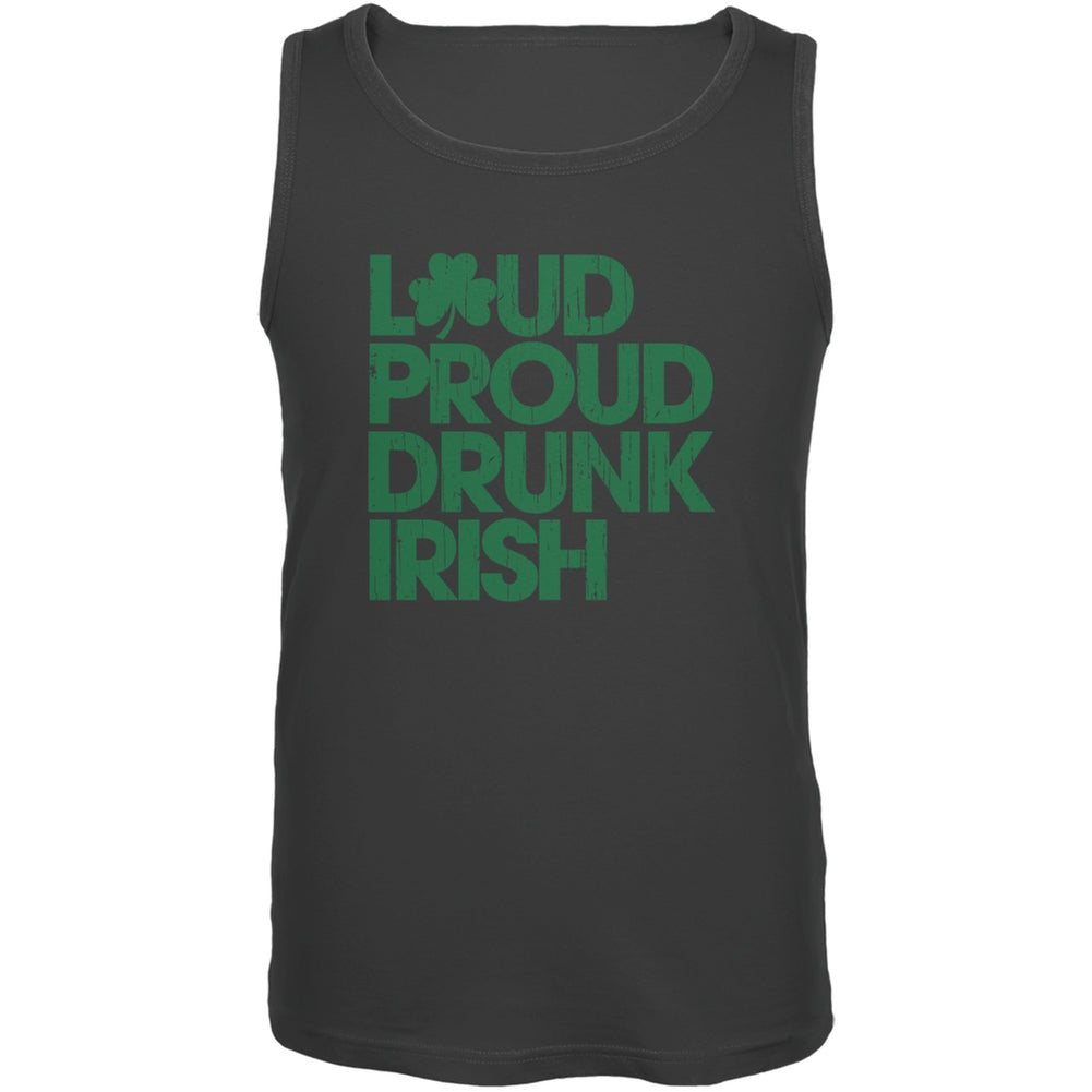 St. Patricks Day - Loud Proud Drunk Irish Charcoal Adult Tank Top Men's Tank Tops Old Glory 2XL Grey 