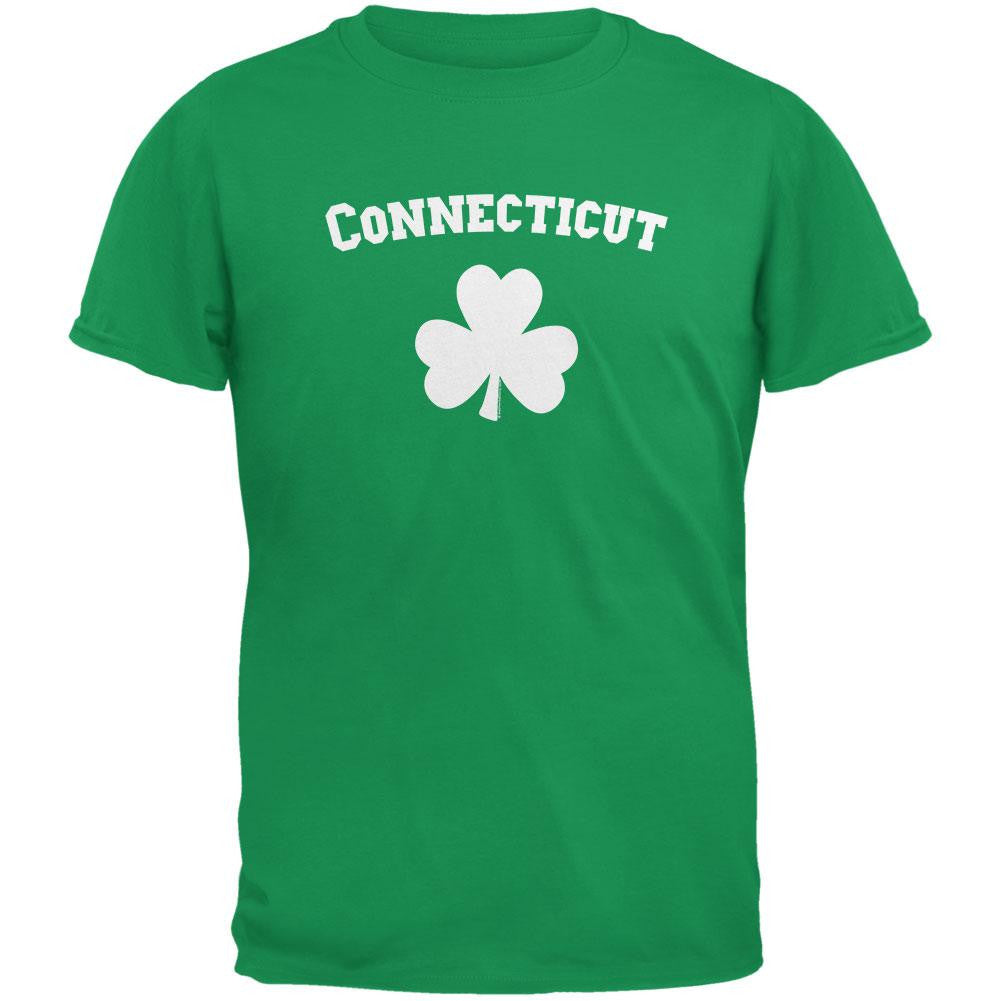 St. Patrick's Day - Connecticut Shamrock Irish Green Adult T-Shirt Men's T-Shirts Old Glory 2XL Green 