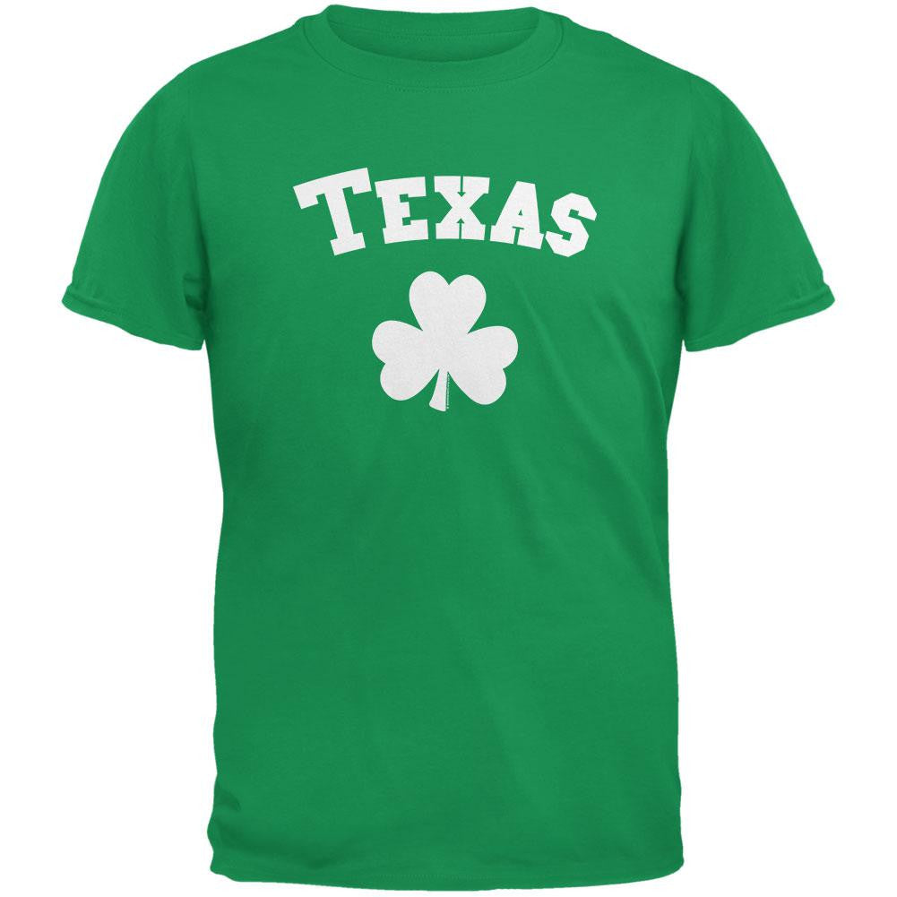 St. Patrick's Day - Texas Shamrock Irish Green Adult T-Shirt Men's T-Shirts Old Glory 2XL Green 