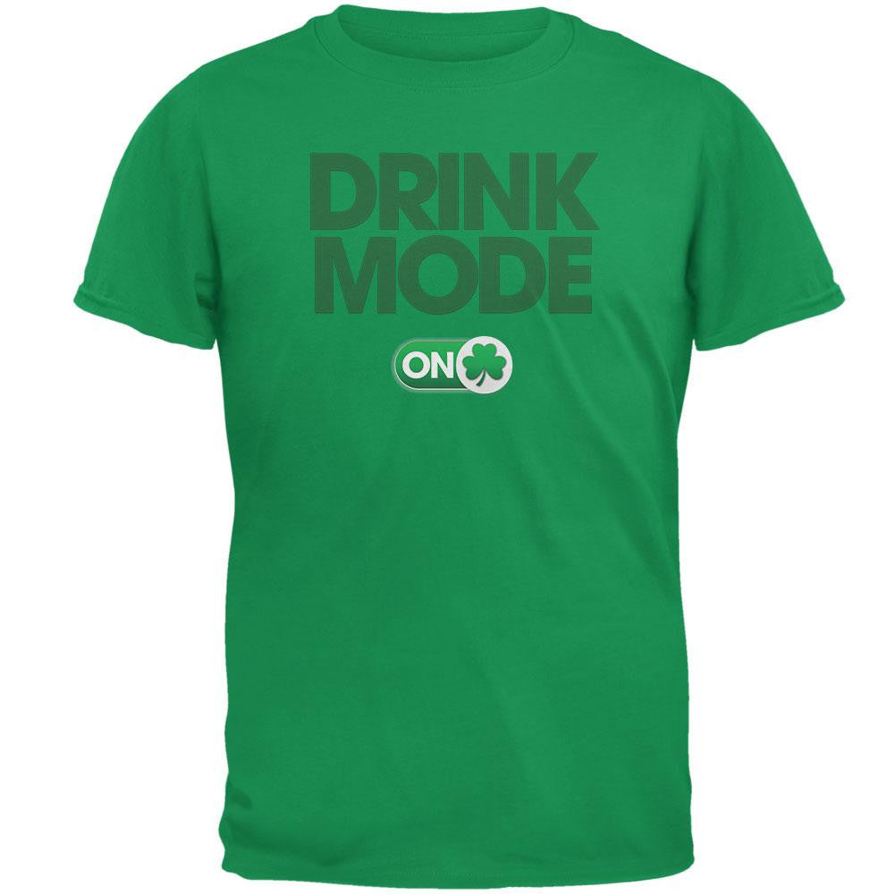 St. Patrick's Day - Drink Mode On Irish Green Adult T-Shirt Men's T-Shirts Old Glory 2XL Green 