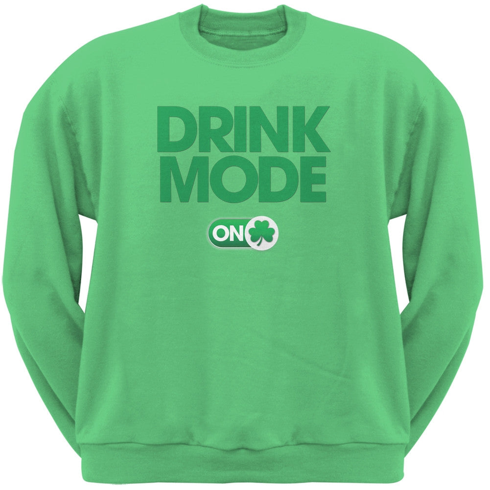 St. Patrick's Day - Drink Mode On Irish Green Adult Sweatshirt Men's Sweatshirts Old Glory 2XL Grey 