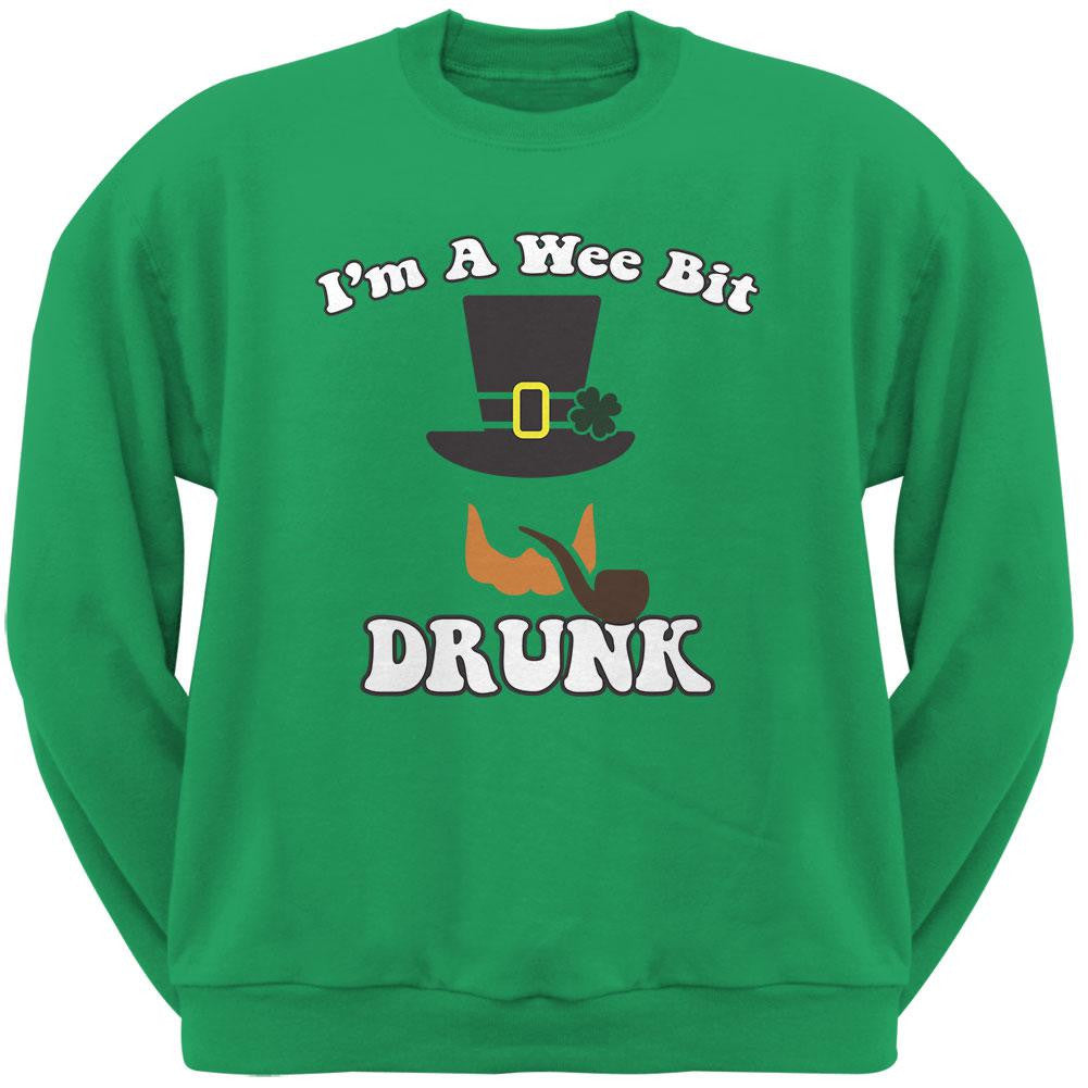 St. Patricks Day - A Wee Bit Drunk Irish Green Adult Crewneck Sweatshirt Men's Sweatshirts Old Glory 2XL Green 