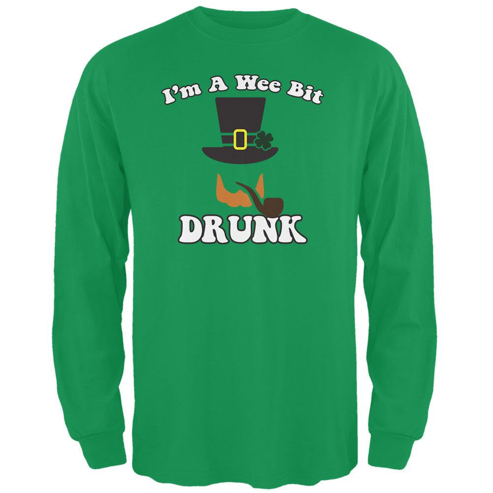 St. Patricks Day - A Wee Bit Drunk Irish Green Adult Long Sleeve T-Shirt Men's Long Sleeves Old Glory 2XL Green 