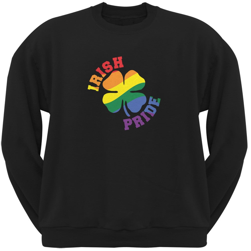 St. Patricks Day Gay Irish Pride Shamrock Black Adult Sweatshirt Men's Sweatshirts Old Glory 2XL Black 