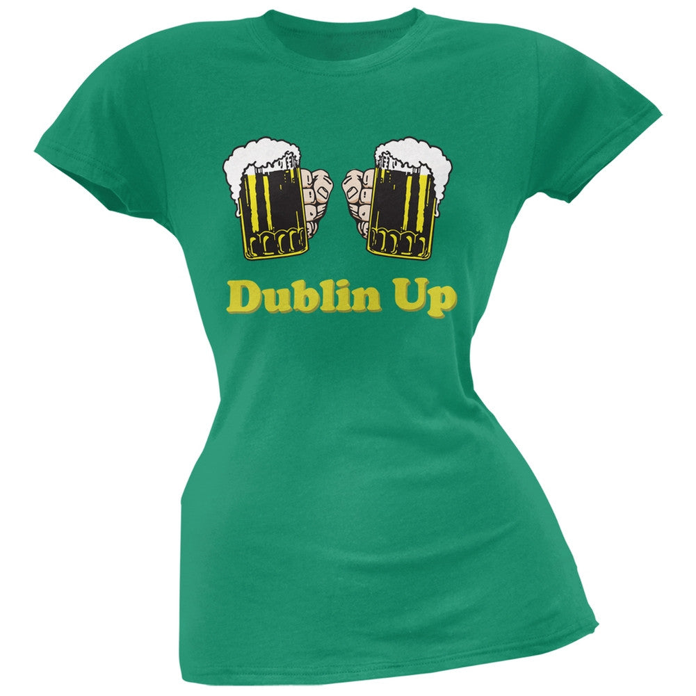 St. Patricks Day - Dublin Up Kelly Green Soft Juniors T-Shirt Juniors T-Shirts Old Glory 2XL Green 