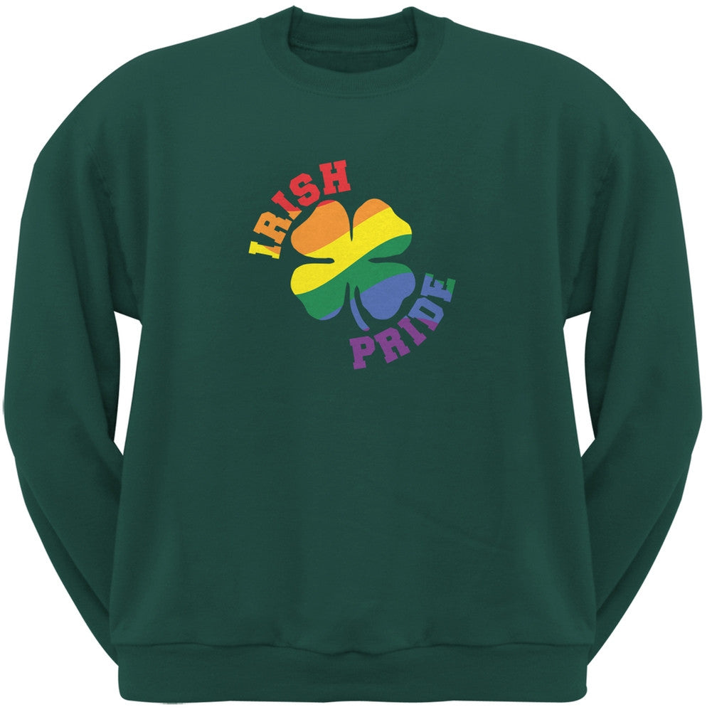 St. Patricks Day Gay Irish Pride Shamrock Forest Green Adult Sweatshirt Men's Sweatshirts Old Glory 2XL Green 