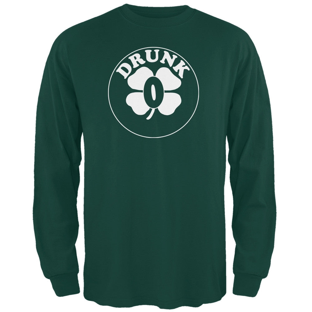 St. Patricks Day - Irish Drunk Zero Forest Green Adult Long Sleeve T-Shirt Men's Long Sleeves Old Glory 2XL Green 