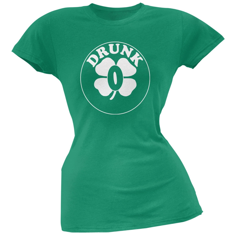 St. Patricks Day - Irish Drunk Zero Kelly Green Juniors Soft T-Shirt Juniors T-Shirts Old Glory 2XL Green 