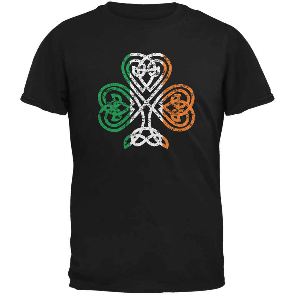 St. Patricks Day - Shamrock Knot Black Adult T-Shirt Men's T-Shirts Old Glory 4XL Black 