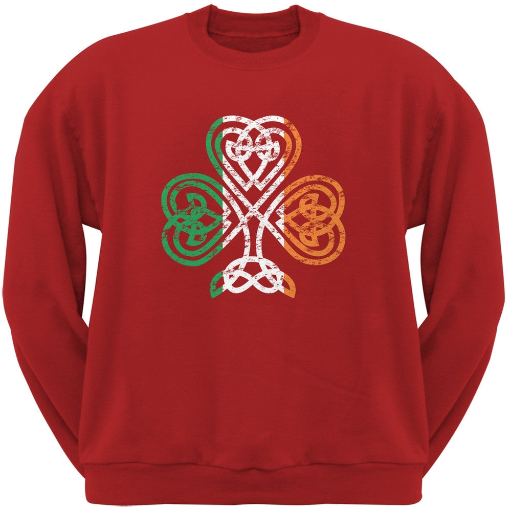 St. Patricks Day - Shamrock Knot Red Adult Sweatshirt Men's Sweatshirts Old Glory 2XL Red 