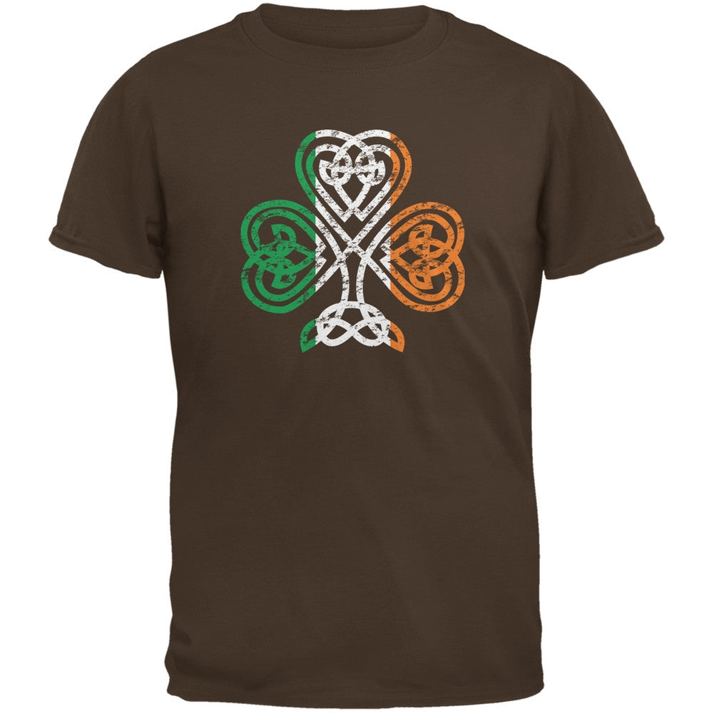 St. Patricks Day - Shamrock Knot Brown Youth T-Shirt Youth T-Shirts Old Glory LG Brown 