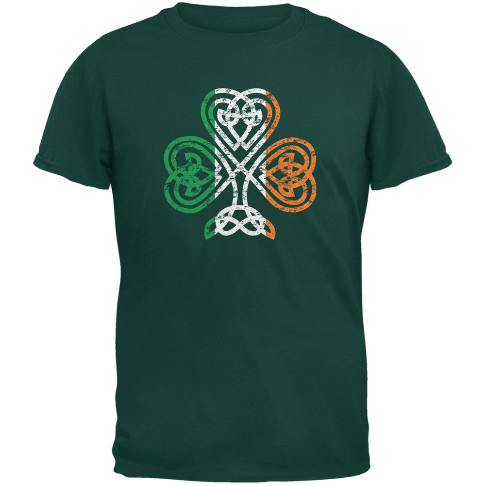 St. Patricks Day - Shamrock Knot Forest Green Youth T-Shirt Youth T-Shirts Old Glory LG Green 