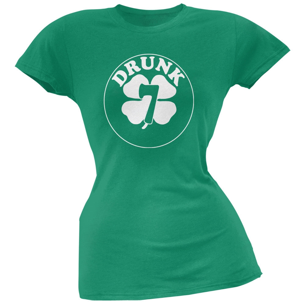 St. Patricks Day - Irish Drunk Seven Kelly Green Juniors Soft T-Shirt Juniors T-Shirts Old Glory 2XL Green 