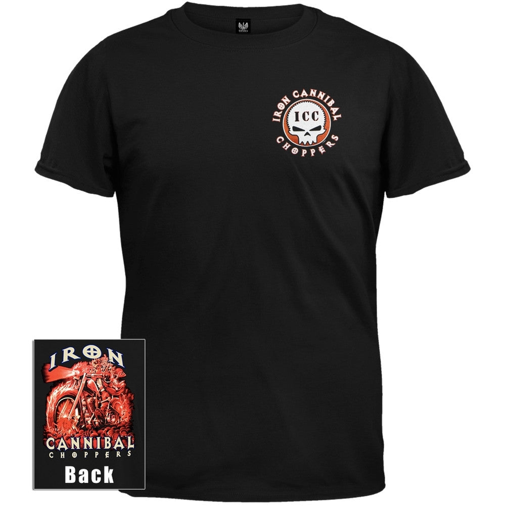 Iron Cannibal Choppers - Hell Rider Adult Black T-Shirt Men's T-Shirts ICC LG Black 