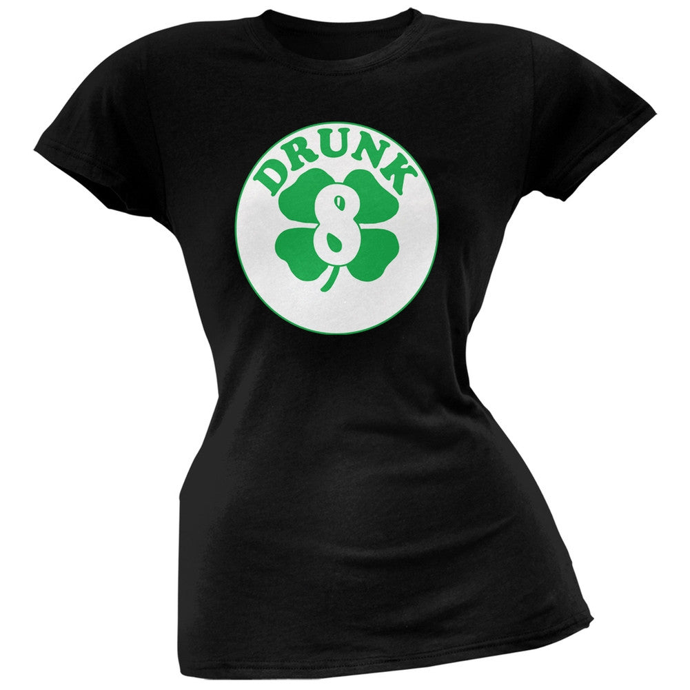 St. Patricks Day - Irish Drunk Eight Black Juniors Soft T-Shirt Juniors T-Shirts Old Glory 2XL Black 