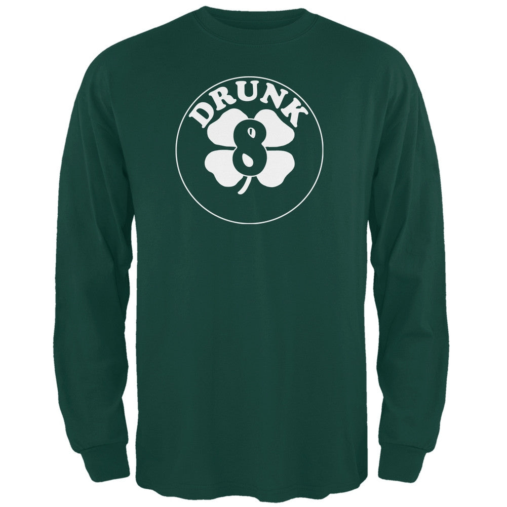 St. Patricks Day - Irish Drunk Eight Forest Green Long Sleeve T-Shirt Men's Long Sleeves Old Glory 2XL Green 