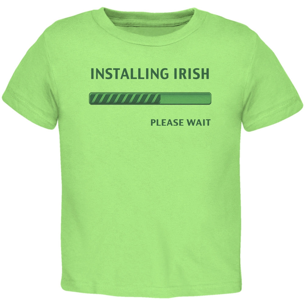 St. Patricks Day Installing Irish Funny Lime Green Toddler T-Shirt Toddler T-Shirts Old Glory 2T Green 