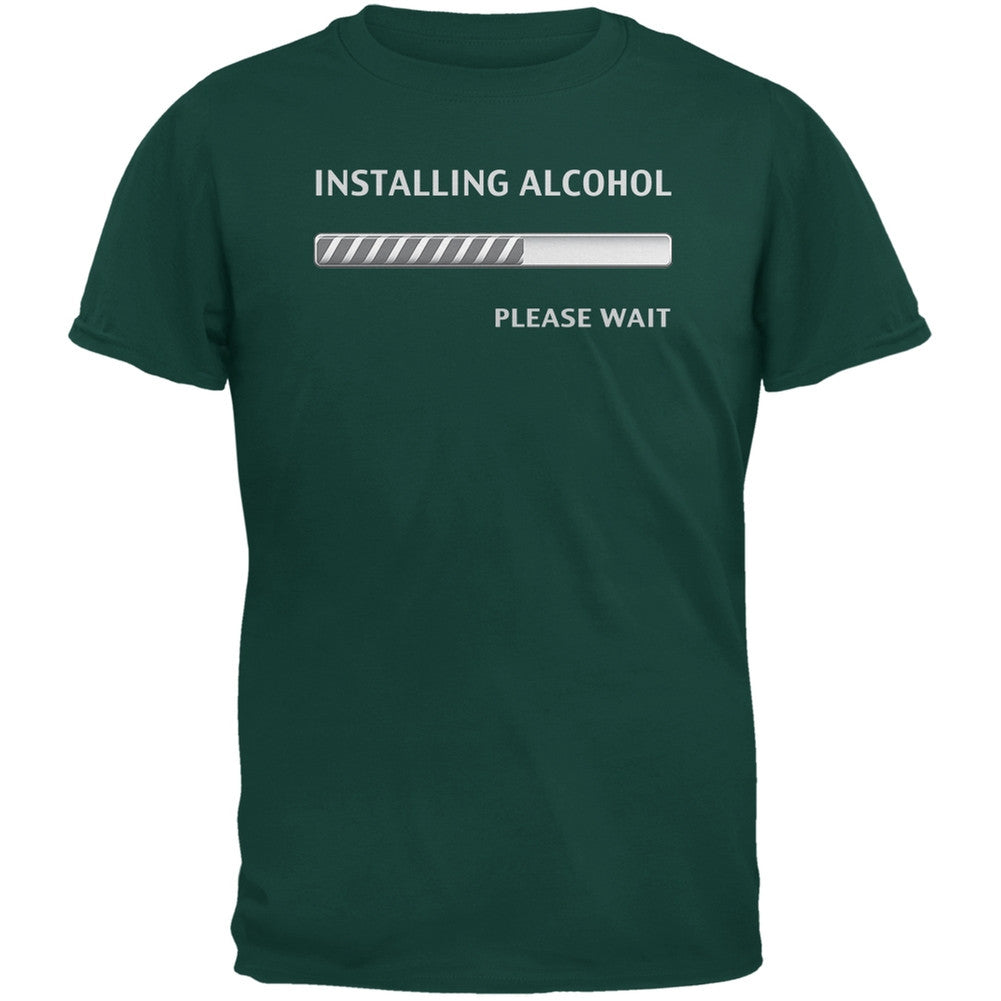 St. Patricks Day Installing Alcohol Funny Forest Green Adult T-Shirt Men's T-Shirts Old Glory 2XL Green 