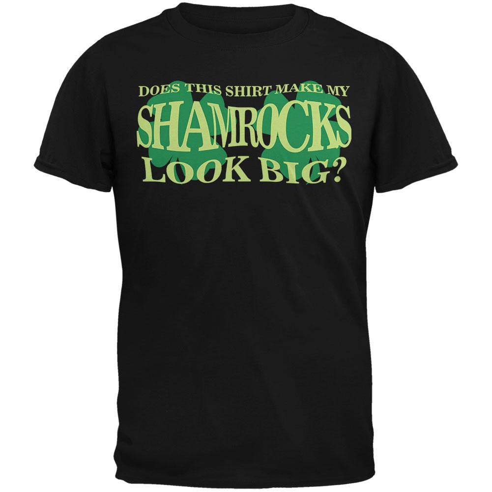 St. Patricks Day Big Irish Shamrocks Funny Black Adult T-Shirt Men's T-Shirts Old Glory SM Black 